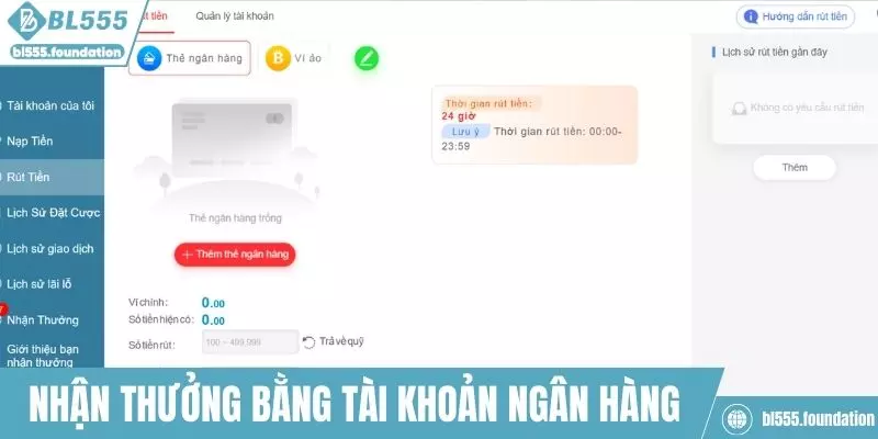 Nhận tiền thông qua tài khoản ngân hàng đơn giản