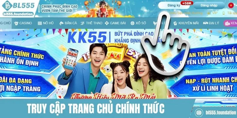 Truy cập vào trang chủ nền tảng