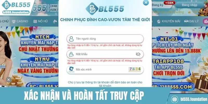 Xác nhận và hoàn tất lệnh truy cập để tham gia